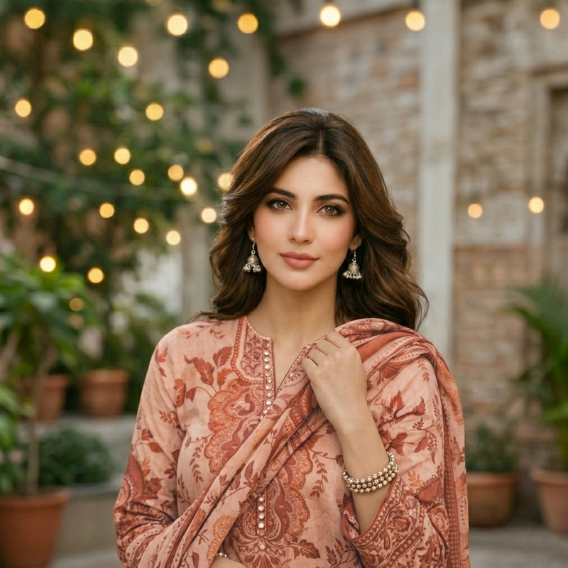 PAYAAM by Aneelas 3PC Fancy Pink Embroidered Lawn Suit – Eid Festive Wear