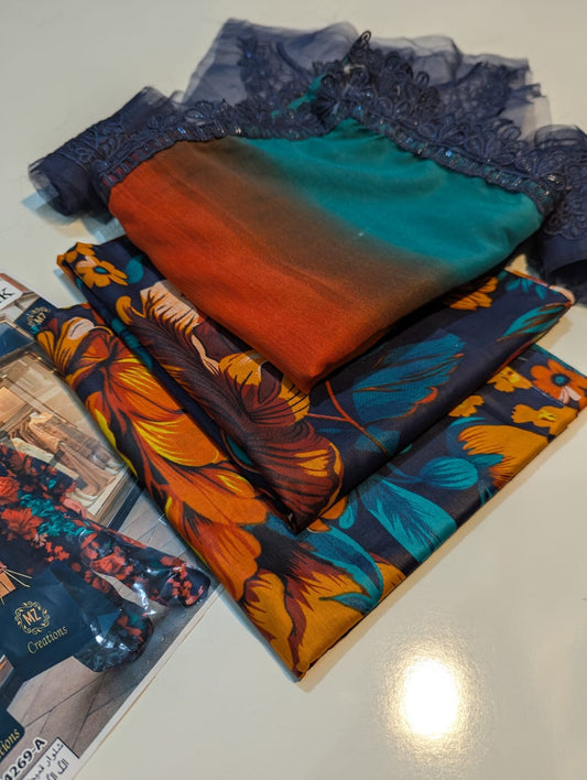 Stack of colorful fabric samples on a white surface